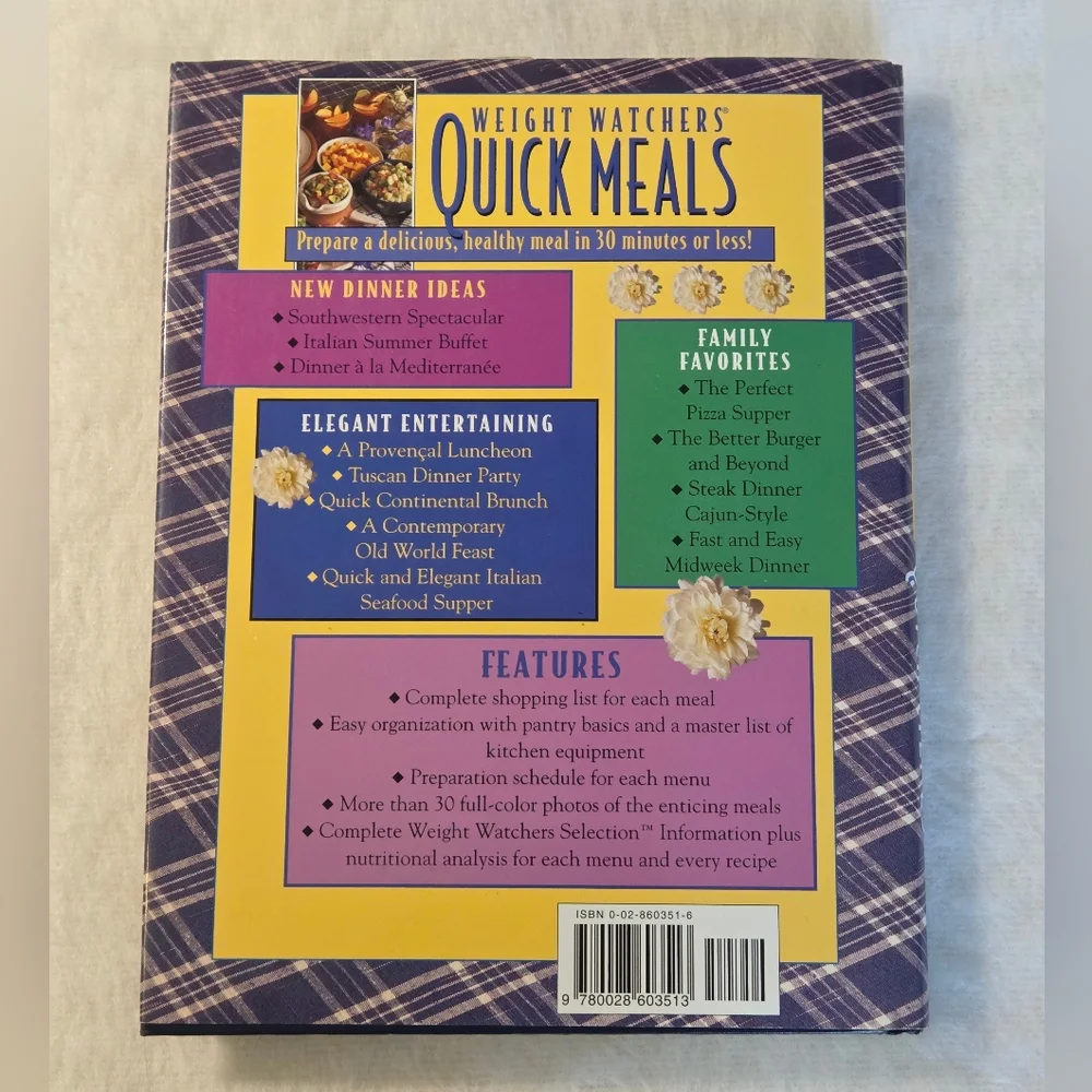☀️Weight Watchers Quick Meals Cookbook Vintage 1995 - Picture 2 of 3